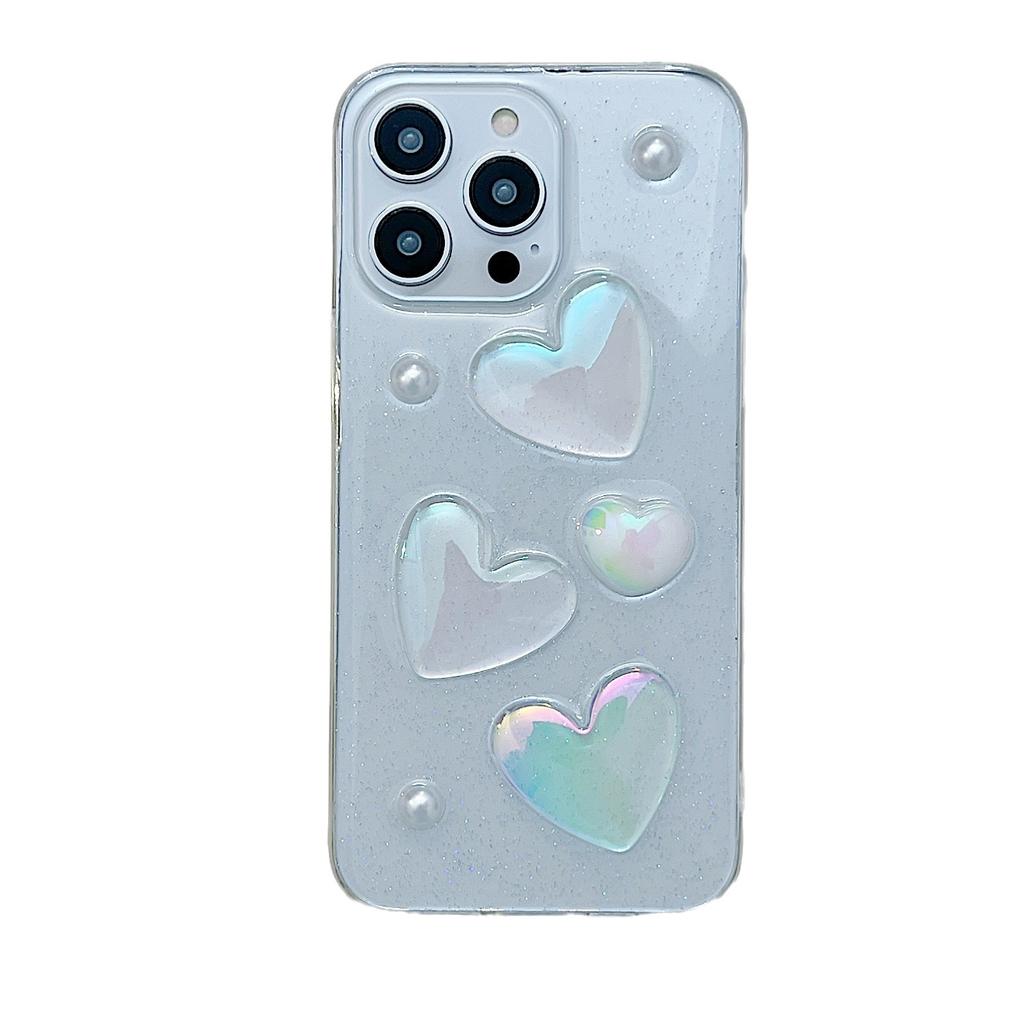 Stereo Crystal Love Thickened Mobile Phone Case for Apple IPhone16Plus/15ProMax/13/14/12