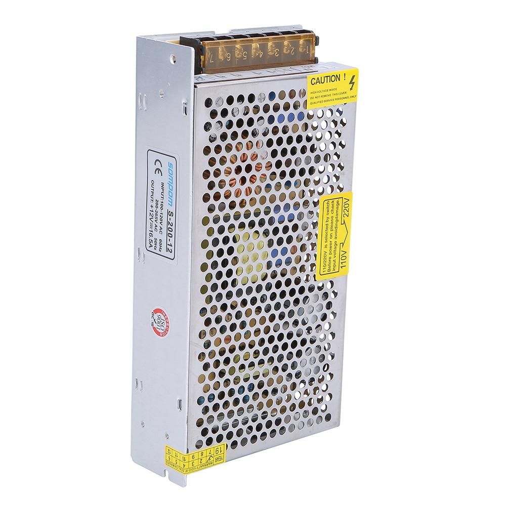 

SOMPOM S-200-12 12V 16.5A 200W Power Switch LED Strip Driver Power Supply Voltage Transformer As Shown A