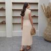 2026 Summer New Style Elegant Business-Attire Vacation Solid-color Shirt Collar Belled-Waist Dress