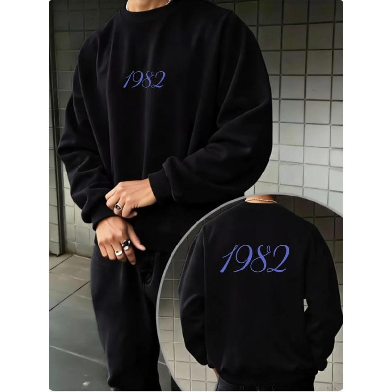 Men's New Fashion Crew Neck Sweatshirt - Loose Fit Long Sleeve Casual Trendy For Daily Wear With Digital Print.