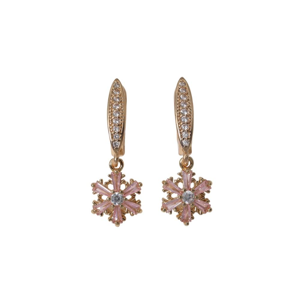 1 Pair Snowflakes Dangle Earrings for Women Zirconia Earring Jewelry Wedding Party Accessories