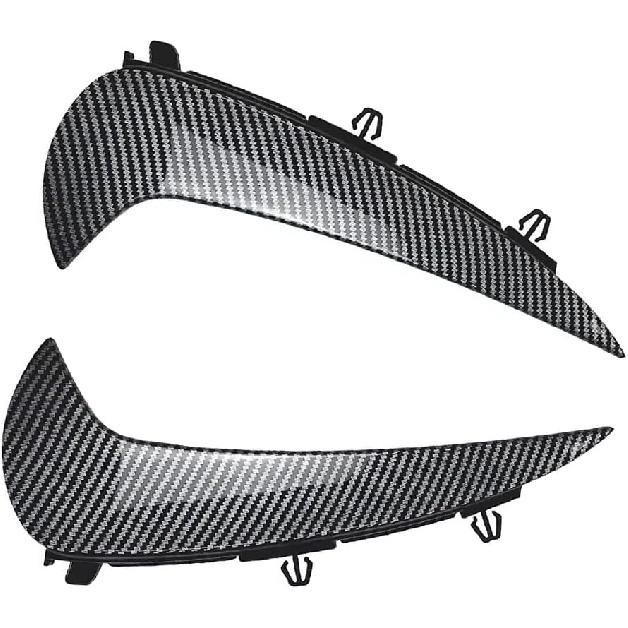 

Riloer Bumper Splitter Cover, 2 PCS Car Rear Bumper Side Spoiler Canards Cover Trim, Compatible with Mercedes Benz GLC Class X254 AMG Line GLC260 Carbon Fiber Look Finish