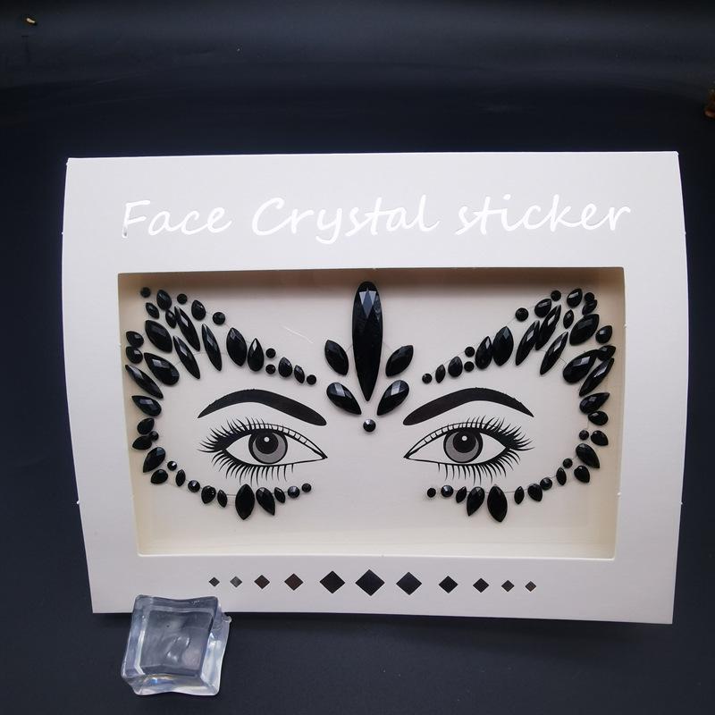 Cat Face Masquerade Rhinestone Stickers & DIY Jewelry Ring for Makeup