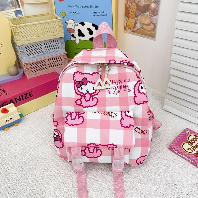

New children cute students kindergarten schoolbag little girl children backpack baby light travel cartoon small double back темно-рожевого кольору