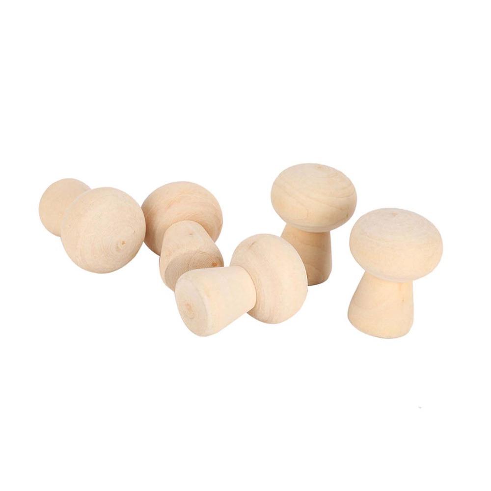 20PCS Unfinished Wood Wood Mushroom Head Mushroom Paintable Wooden Peg Dolls Hand Painted Unfinished DIY Decoration DIY Projects