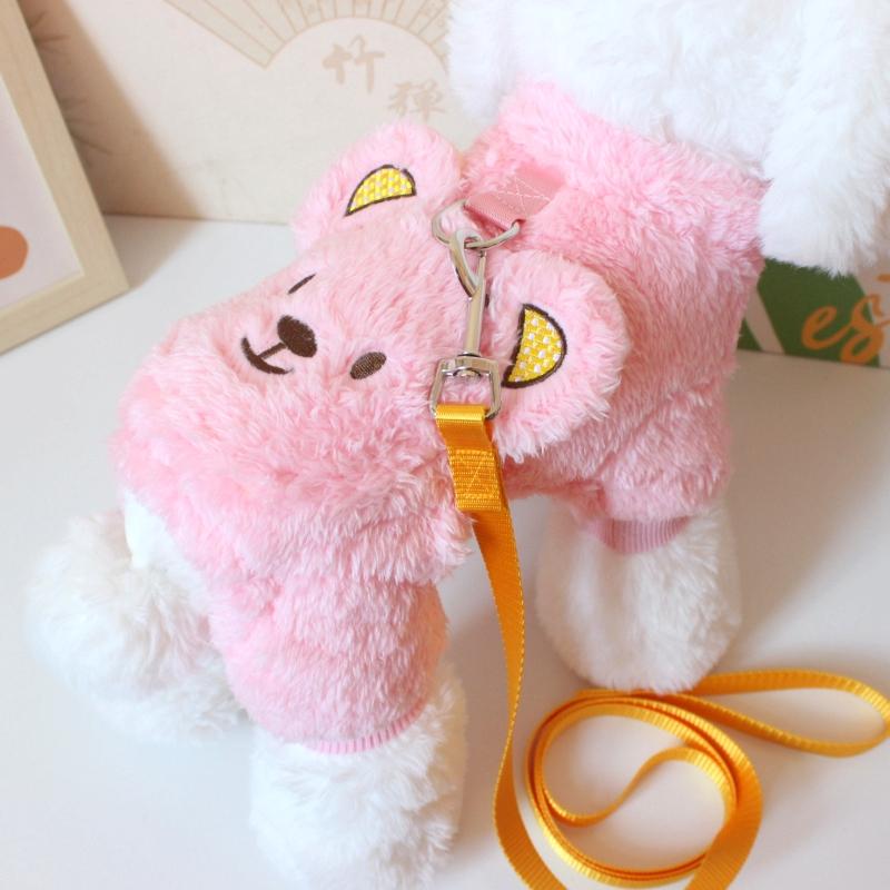 Dog clothes, autumn and winter clothes, new pet clothing can be towed, thickened bear four-legged velvet clothes, pet supplies