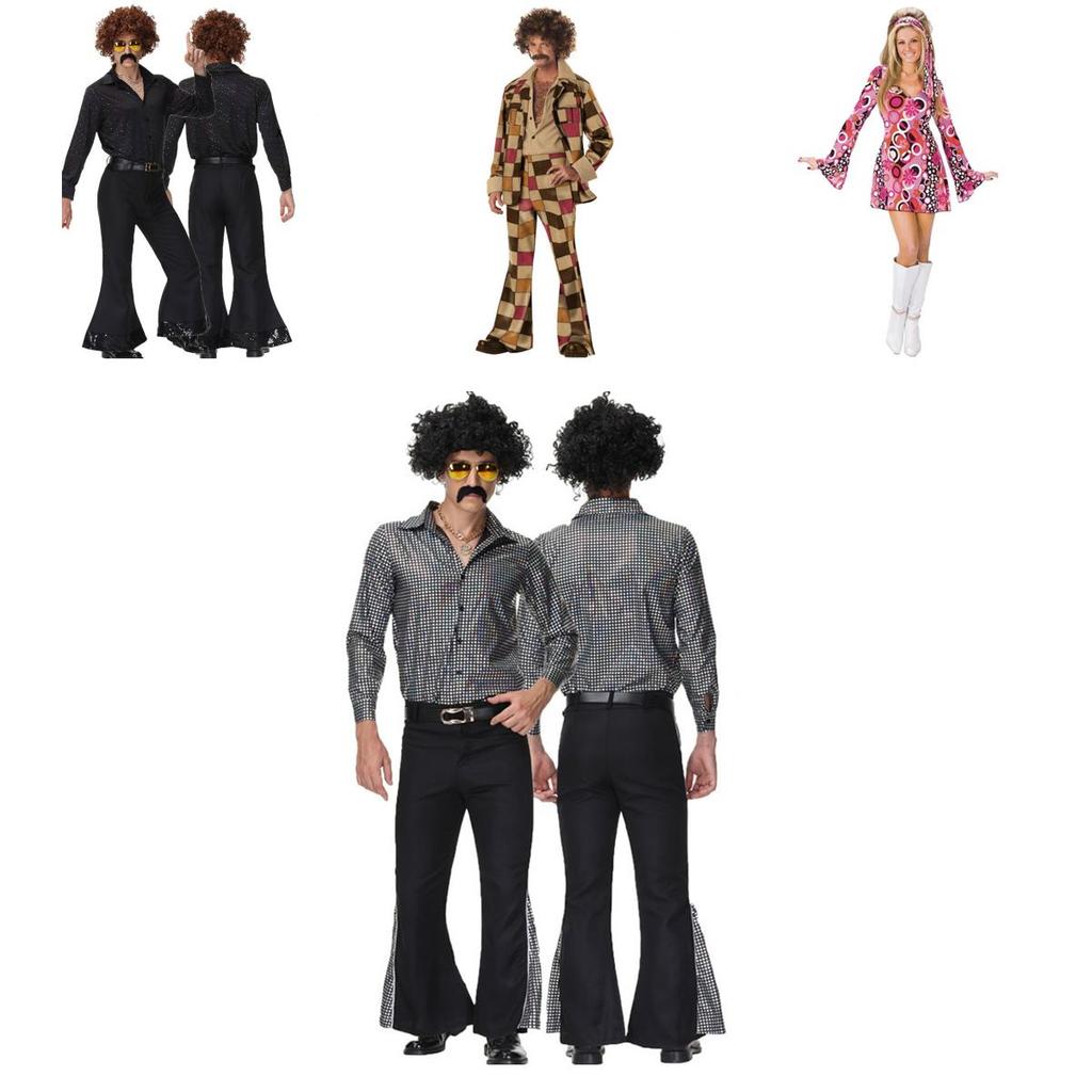 70s Retro Disco Cosplay Costume Set For Men And Women Perfect For Halloween And Themed Parties