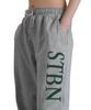 BONIEE [Fleece Lined Selection] Big Typo Jogger Elastic Waist Pants Gray
