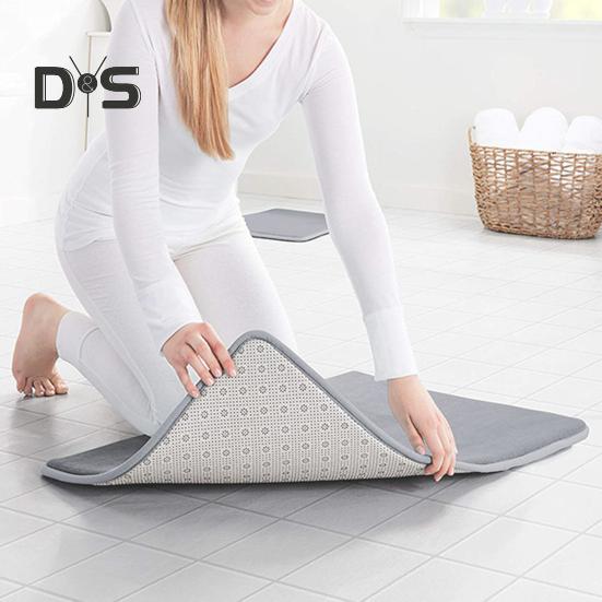 Doormat Oblong Shape Anti-slip Strong Water Absorption Thickened Memory Foam Foot Drying Indoor Entrance Door Mat Living Room Kitchen Bathroom