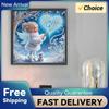 Snow Girl Special Shape Partial Drill Dimond Art Paintings for Gift Home Wall Decor Crystal Rhinestones Diamond Painting 30x30cm