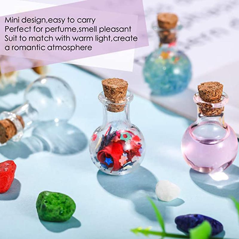 10 Pcs Glass Bottles Miniature Potion Bottle Mini Cork Glass Vials Wedding DIY Mini Drift Bottle Wishing Bottle Perfume Bottle