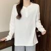 Navava Women Basic Waffle BuTTon Long Sleeve T shirT nT2961
