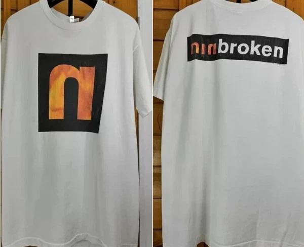 Nine Inch Nails Band Broken 90s White Short Sleeve 2 Side Unisex TT-shirt M
