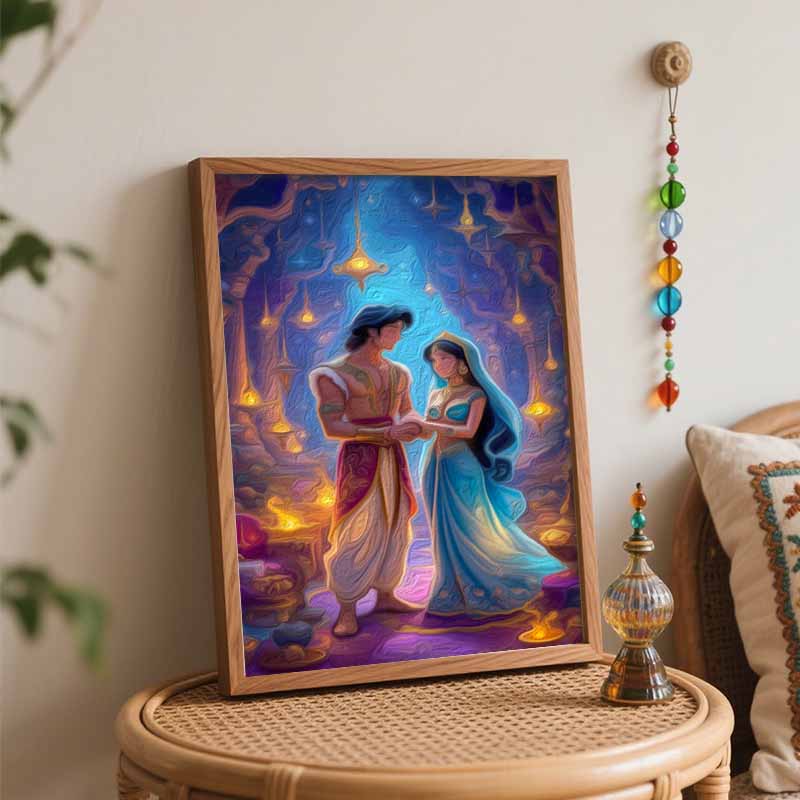Disney Aladdin and Jasmine Oil Painting Kit Romantic Palace Home Decor Gift