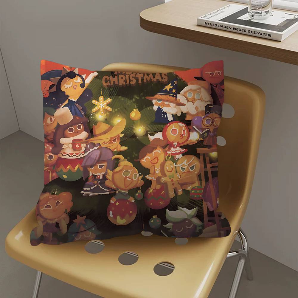 C-Cookie R-Run K-Kingdom Pillow Covers Cartoon Sofa Decorative Home Double-Sided Printing Short Plush Cute Cushion Cover