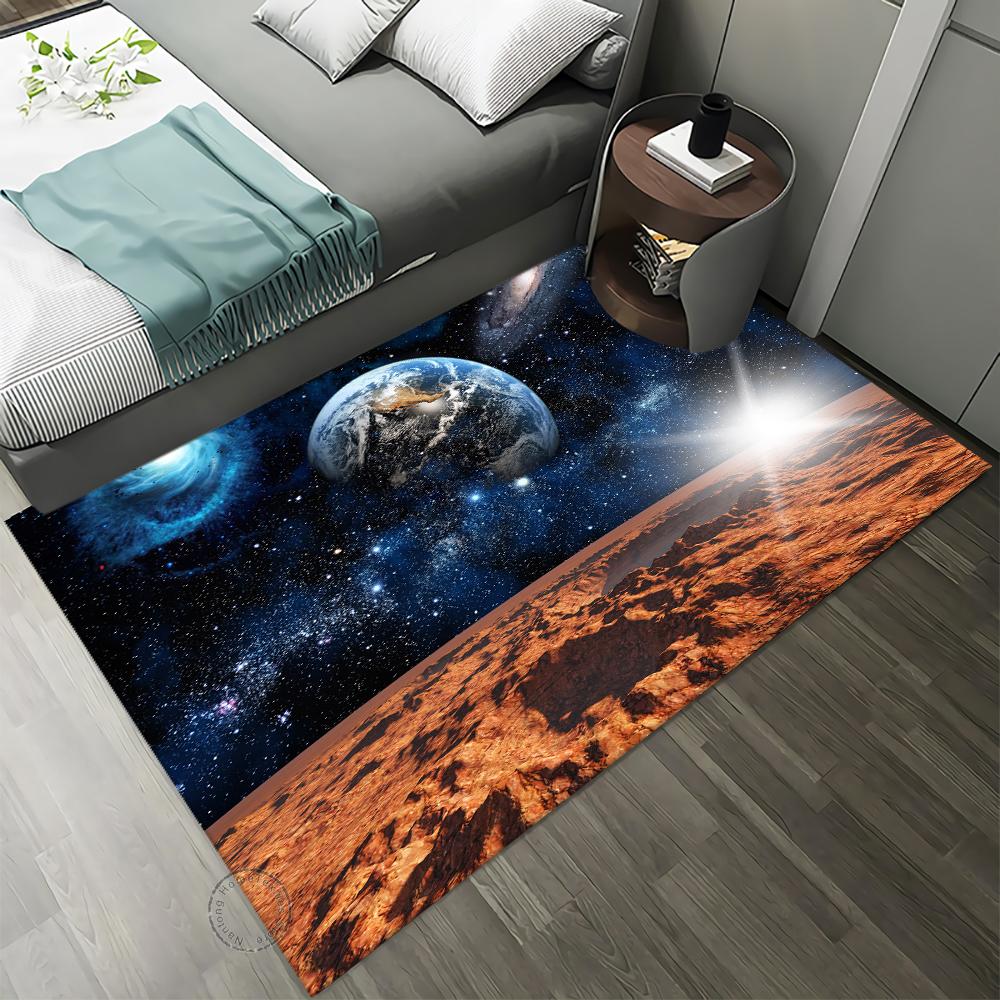 Naked Eye 3D Earth Planet Pattern Carpet For Living Room Bedroom Door Mat Bath Leisure Home Decor