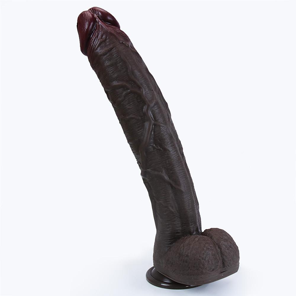 13.18 Inch Realistic Liquid Silicone Dildo with Strong Suction Cup, Soft Flexible Body-Safe Silicone, Waterproof, Discreet Packaging
