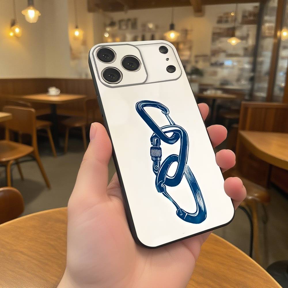 Rock Climbing Wall Phone Case For iPhone 17,16,15,14,13,12,11,Pro,XS,Max,XR,Plus,E,SE4,Mini Black Soft Cover