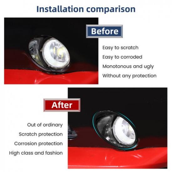 Exterior Both Sides Front Fog Light Lamp Covers for Dodge Challenger 09-14 Black