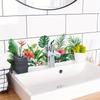 Frisches Blumendekor Spülbereich Hintergrundwand Aufkleber Badezimmer Wanddekoration Selbstklebend Abnehmbar Wasserdicht Kreativer Aufkleber