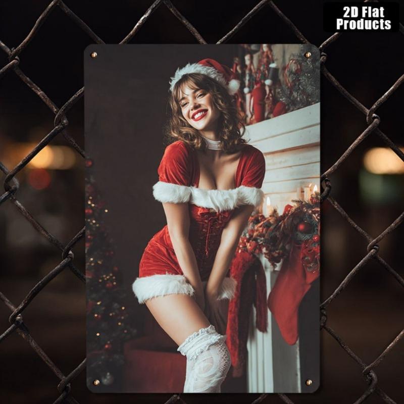 Lamiere Pin-Up Girl, Decorazione Metallica per Officina Garage 20x30cm