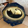 1PC Cat Moon Automatic Open/Close Umbrella with Windproof, 8-Rib Sturdy Canopy, Durable Ribs, Fashionable Design, Outdoor Accessory, Fun Prin, Holiday