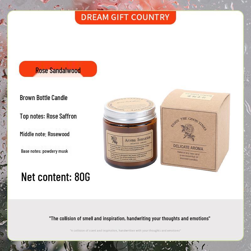 Smokeless Aromatherapy Scented Candles - Tea-Colored Glass, Customizable Wedding Favors