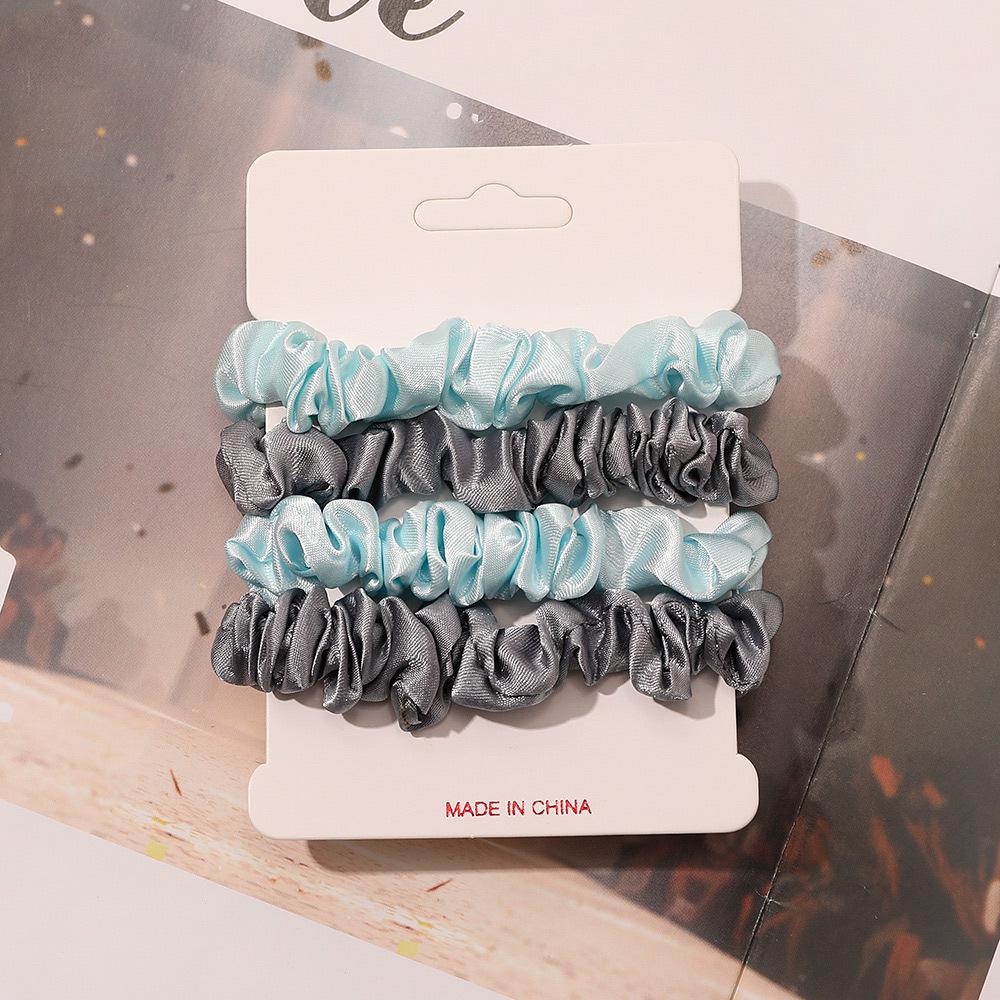 Cross-border Satin Hair Tie & Headband Set - Pig Intestine Style, Simple Ponytail, Leather Bun Tie