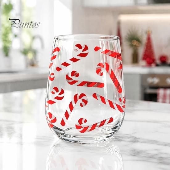 Decorative Party Drinkware Christmas Cocktails Glass, Santa Snowman Reindeer Tree Design Tumbler, 300ml Lead-free Wine Glasses Holiday for Cocktail
