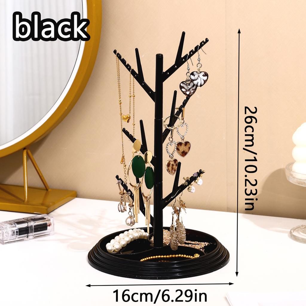 1pc Detachable Jewelry Storage Rack Plastic Creative Tree Shaped Decoration Hanging Necklace Bracelet Ring Earring Organizer