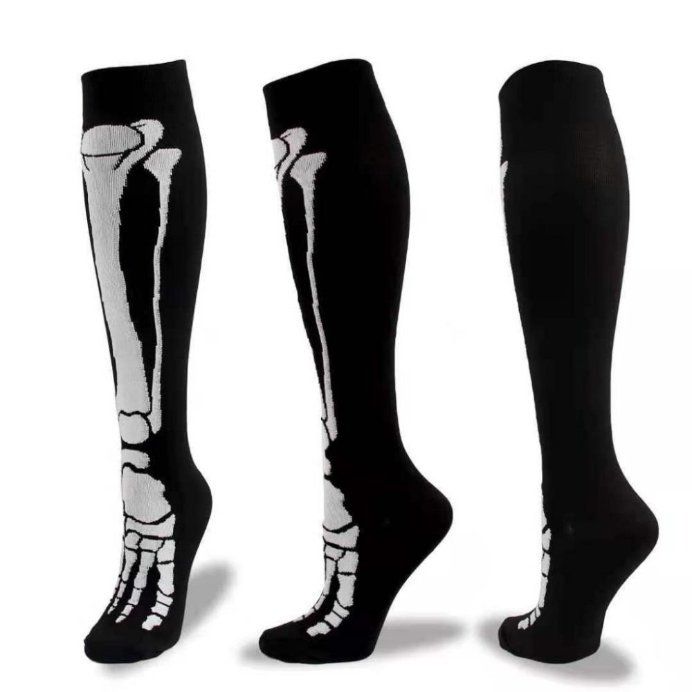 Varikozele Socken Kompressionssocken Halloween Totenkopf Knochen Fledermaus Zahn Herren Sportstrümpfe Radfahren Laufen Krankenschwester Damen Socken Geschenk