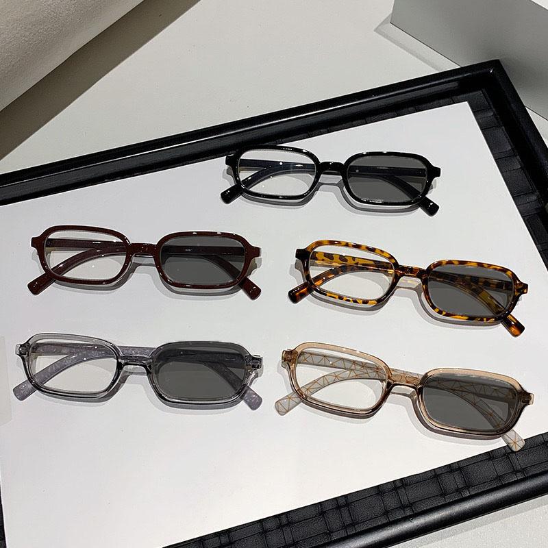 Small Square Frame Photochromic Myopia Glasses Printed Glasses-legs High-definition Anti Blue Light Versatile Eyewear 0 To -4.0