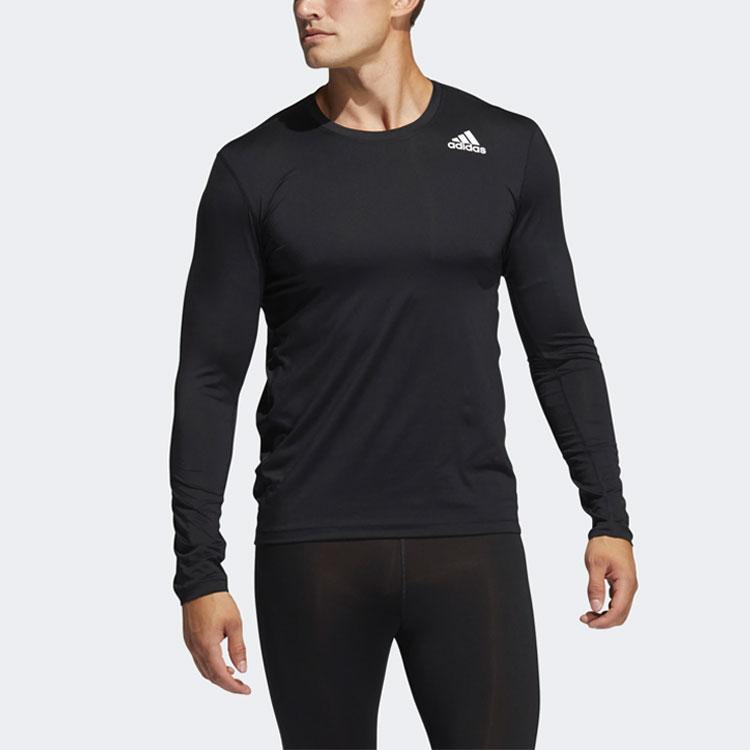 Adidas Long Sleeve Training Running Sports Fitness Top Men Tops Black GM5039