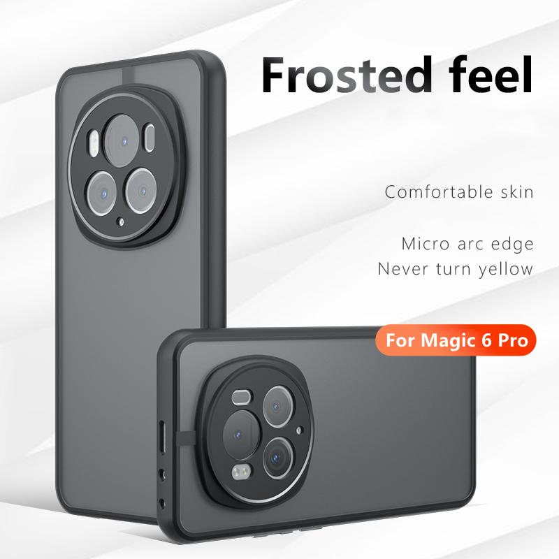 For Honor Magic 6 Pro Frosted Feel Case Magic 6 Pro Cover Coque Matte Transparent PC Shockproof Funda Bumper Honor Magic 6 Pro