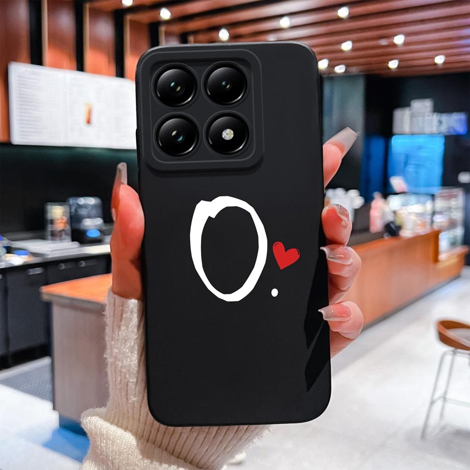 Case For Xiaomi 14T 14 15 12 12S 12T 12X Pro Ultra Lite Back Cover Pretty Love Heart Letter Pattern Soft Silicone Anti Fall Protective For Xiaomi Capa