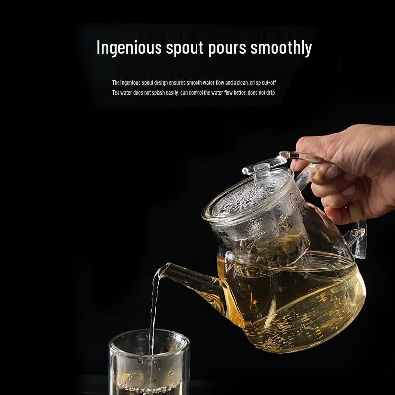 Handmade Borosilicate Glass Steaming Teapot