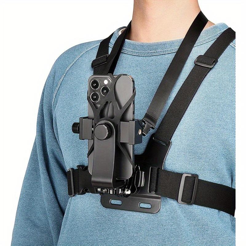 Supporto a pettorina per cellulare con cinghia e clip per action camera POV per Samsung iPhone Plus ecc.