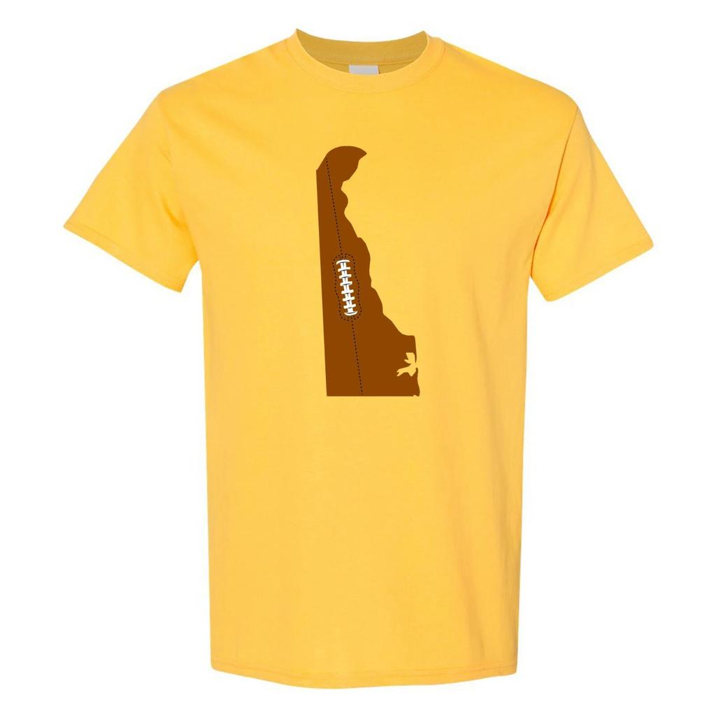 Delaware Football State Shape - Hometown Pride T Shirt - Daisy