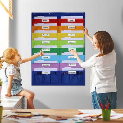 Hanging Pocket Chart For Classroom Documents Fabric Ensures Long-lasting Use. Efficient Office Workspaces