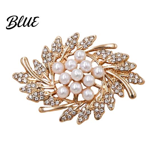 Metal Pin Flower Branch Brooch Retro Leaf Design Lapel