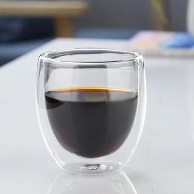 Cană din sticlă termoizolată cu perete dublu, 5 dimensiuni, căni de cafea espresso, cană de bere lucrată manual, ceai, sticlă de lapte, cești de sticlă de whisky, vase de băutură