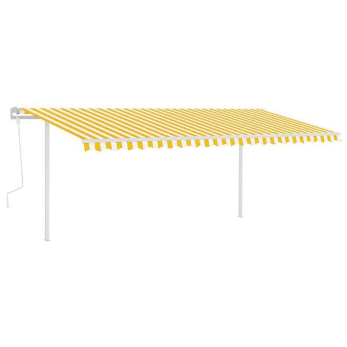 Auvent rétractable manuel VIDAXL 5x3m Jaune et blanc - Protection UV pour terrasse, balcon et jardin
