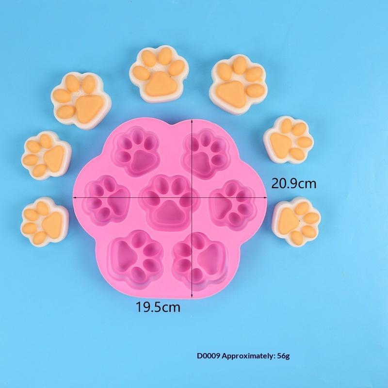 Puppy Cat Paw Silicone Mold Diy Candle Soap Aromatherapy Crafts Casting Fondant Chocolate Cake Decorating Baking Mold