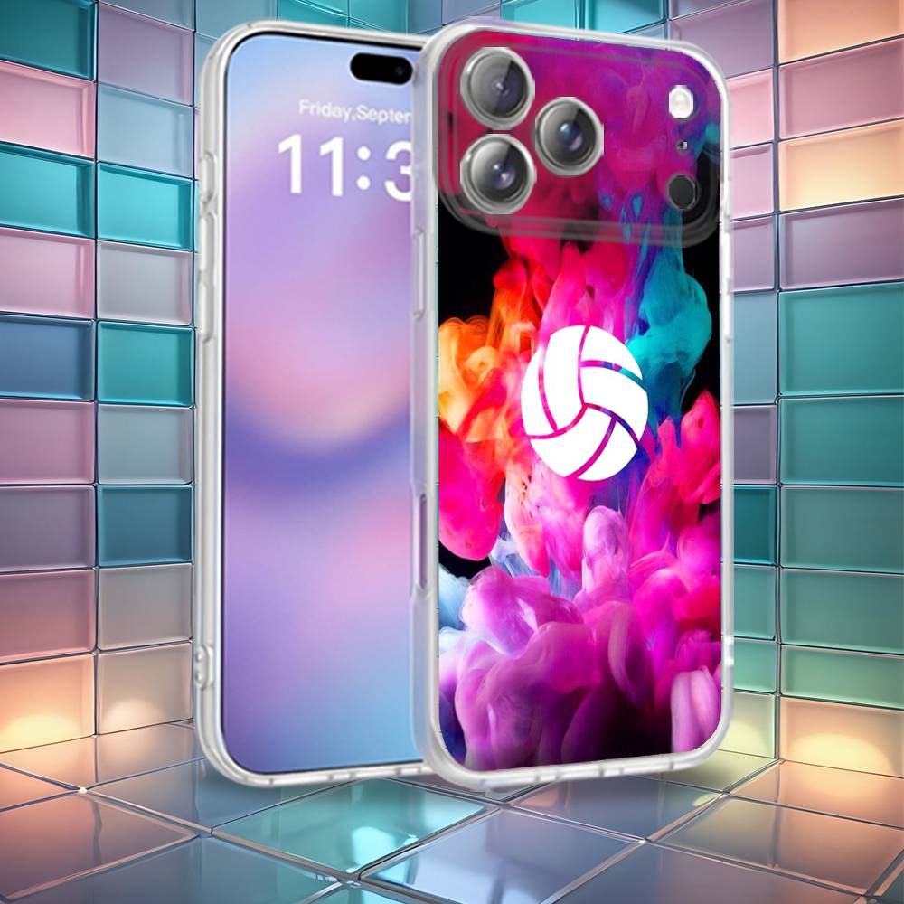 Painted Art Volleyball Phone Case For iPhone 16,14,11,17,13,15,12,Air,Plus,Pro,Max,E,Mini Frosted for MagSafe Magnetic Wireless iPhone16e