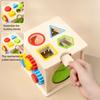 Baby Busy Cube Toy Sorting Fine 8-In-1 Wooden Activity Motor Skills Color Shape Cube Travel Portable