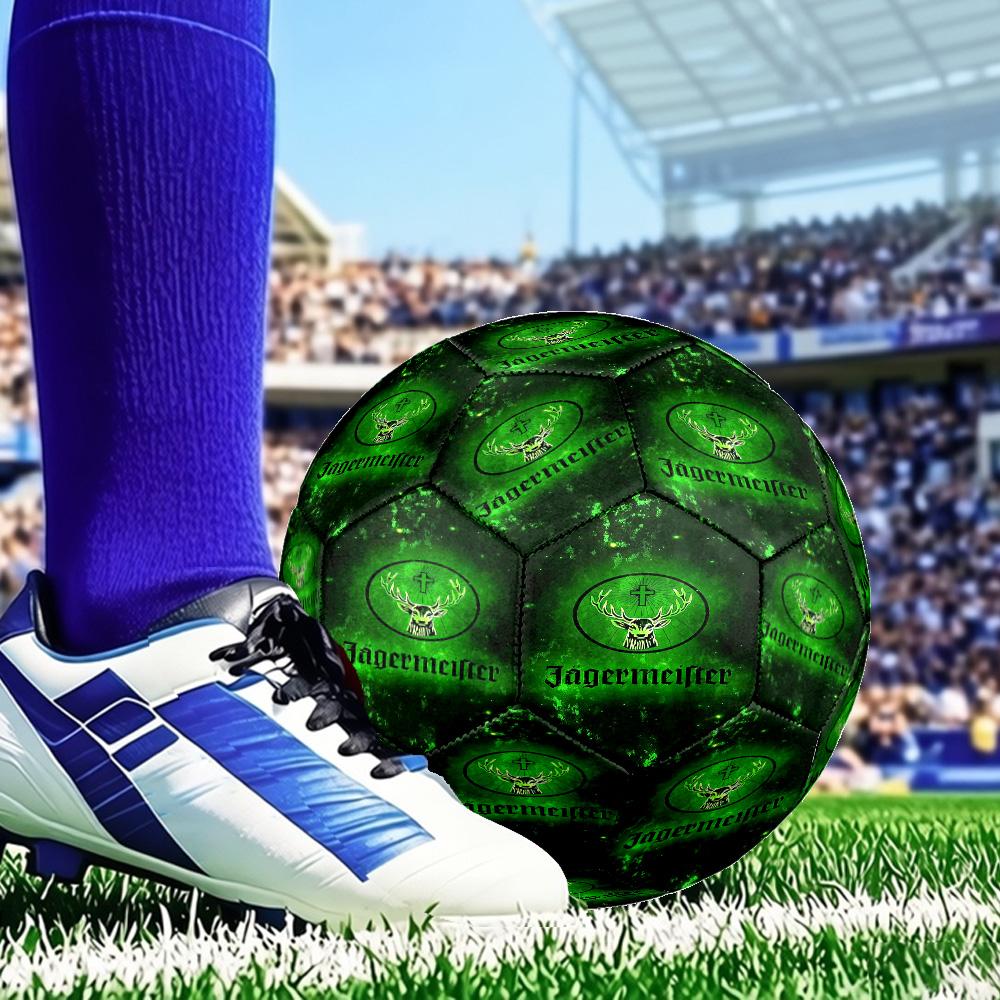Jägermeister: The Spirit Of Tradition Soccer Ball Size 5 Soccer Ball, Machine-stitched, Durable, Suitable for Training and Matches Fan Gift