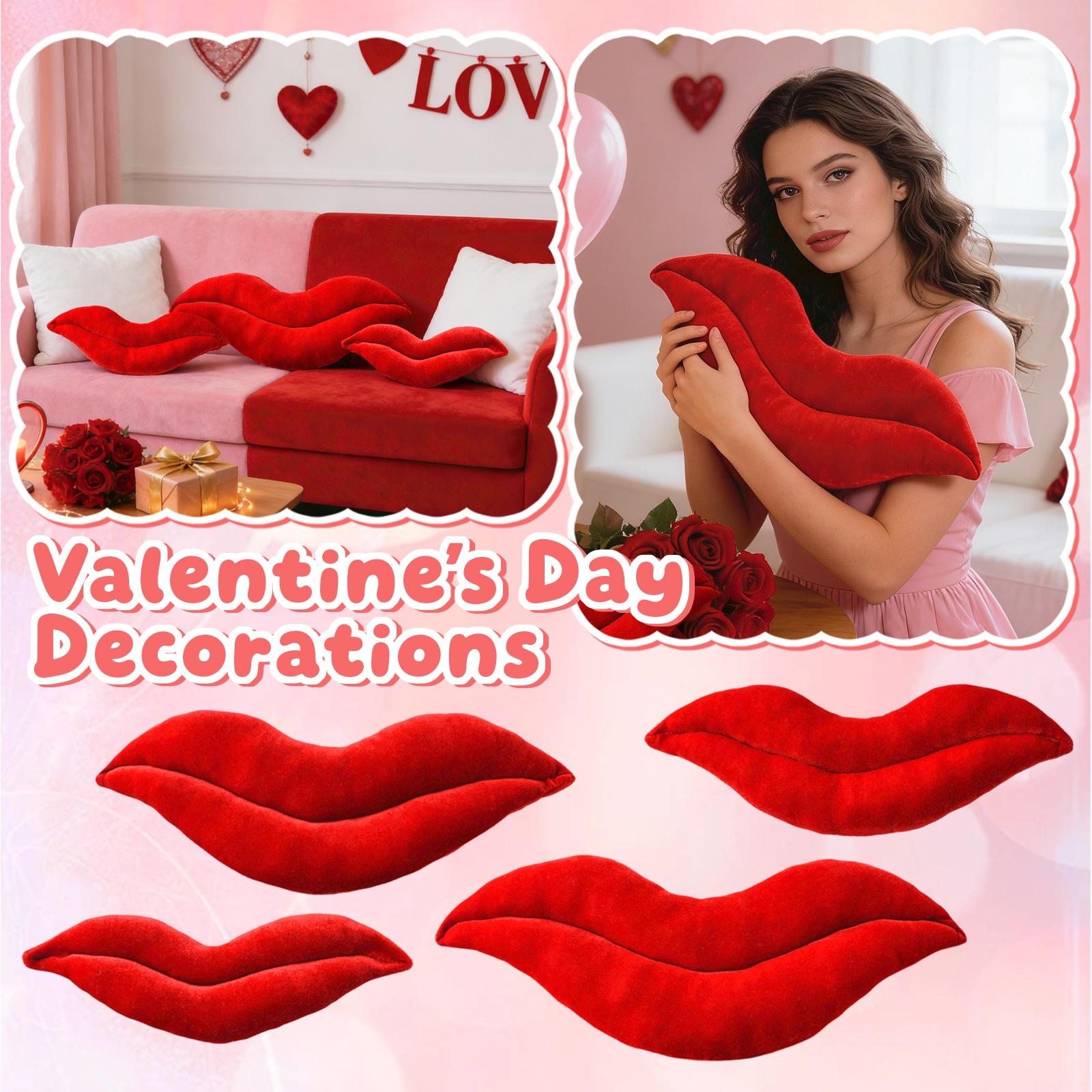 Valentine S Day Red Lips Plush Cushion Themed Home Decor Pillow SofaBedroom Couple Cushion Festive Ornament Great Gift Item S 980₽