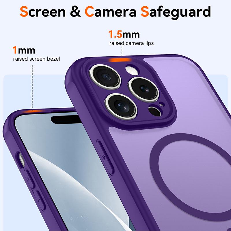 Apple 13 Pro Max Magnetic Magsafe Semi-transparent Frosted Skin-feel Phone Case