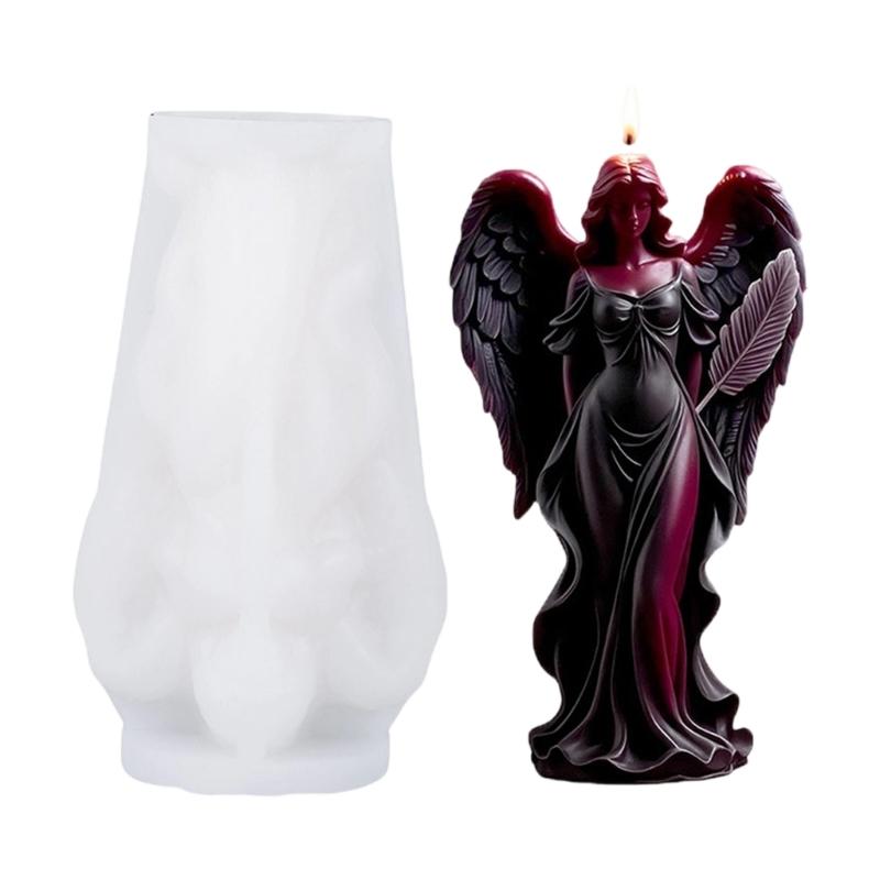 Detailed Wing Angel Goddess Design Silicone Candle Mold for Scented Candle Soap Making Easy Demolding Multipurpose Use