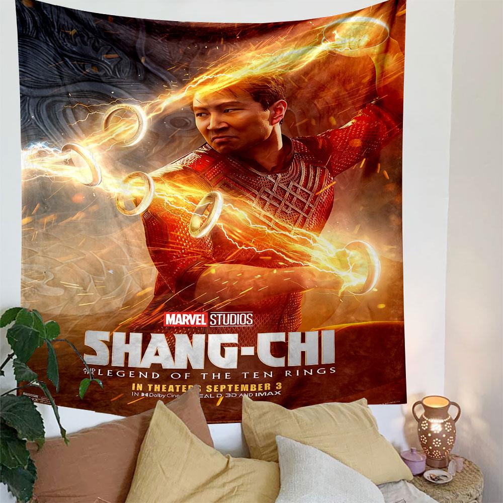 Shang-Chi Legend of Ten Rings Tapestry Wall Hanging, Marvel Kung Fu Hero Art, Action Wall Decor for Bedroom Gaming Room